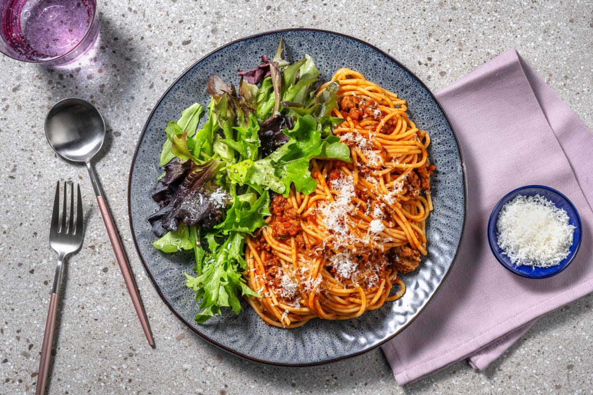 Spaghettis à la bolognaise de double porc