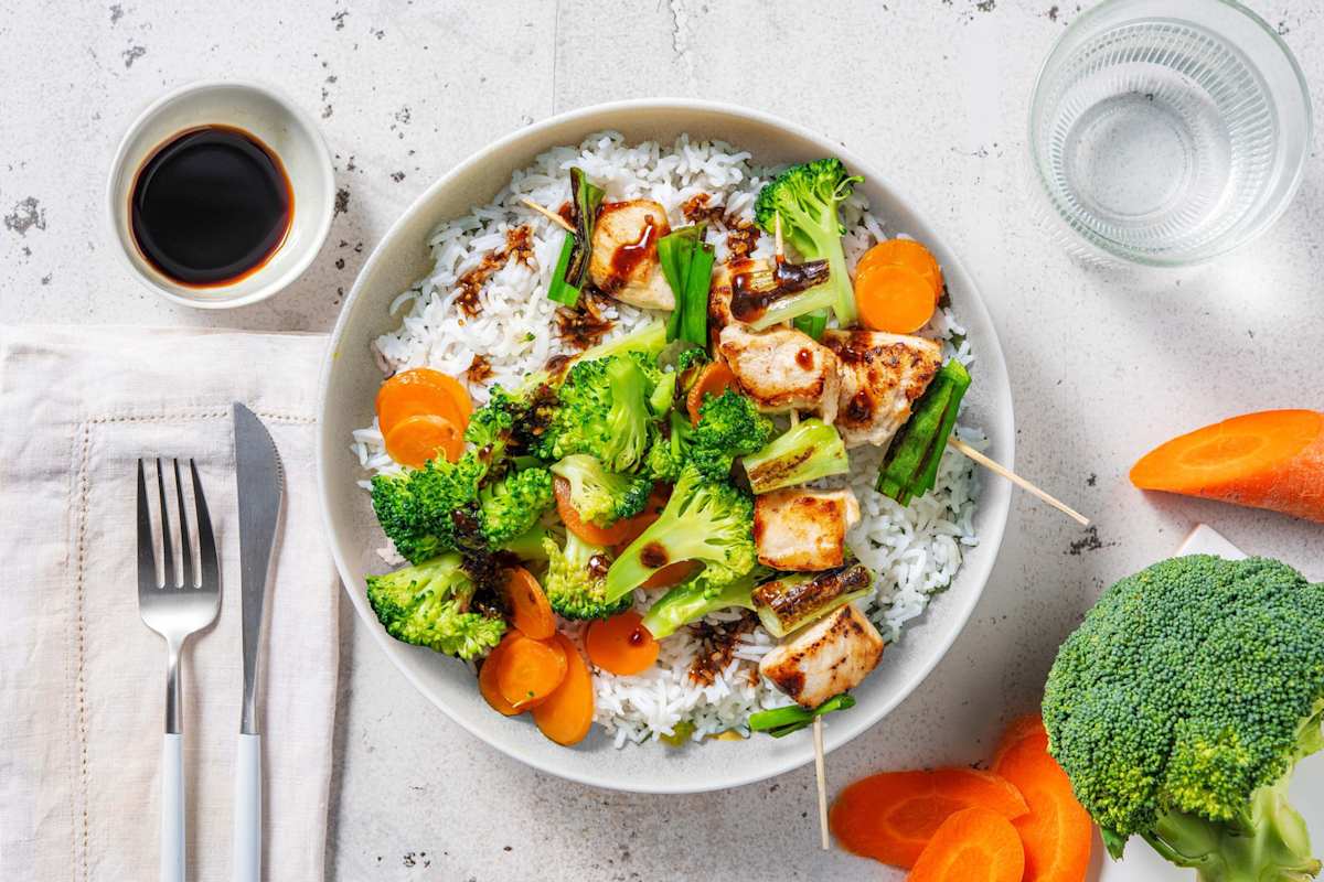 Kip yakitori met zoete sesamsaus