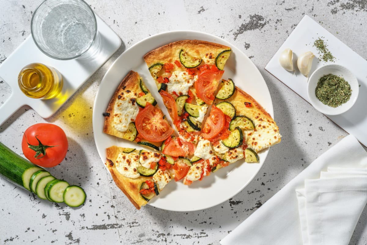 Tarte fine au chèvre & légumes du soleil