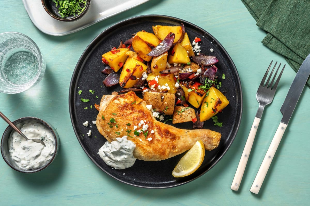 Tout au four : poulet rôti à la grecque