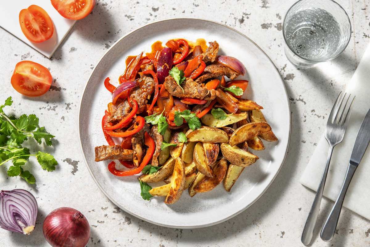 Bœuf piquant sauté façon lomo saltado péruvien