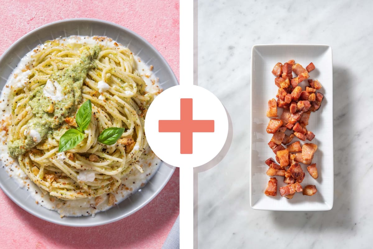 Spaghettoni alla crema di mozzarella e pancetta