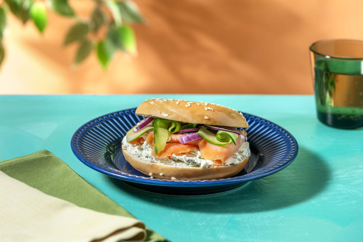 New York bagel met koudgerookte zalm