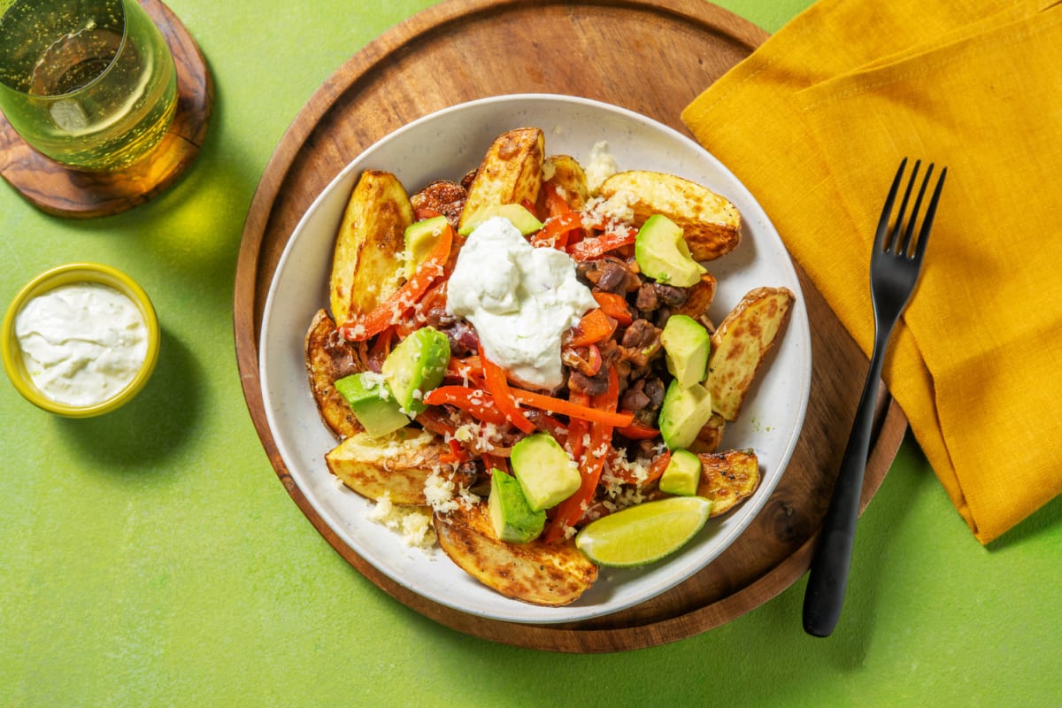 Fajita Veg and Black Bean Loaded Wedges