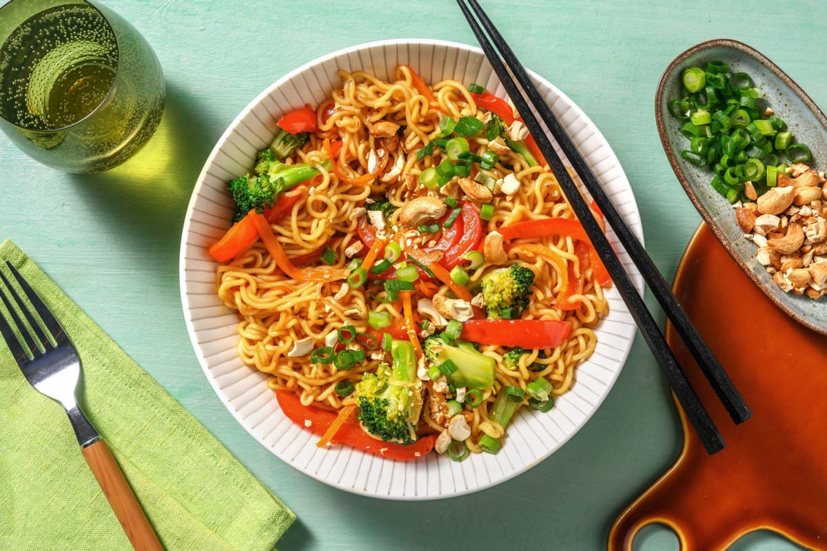 Honey-Garlic Chicken and Veggie Noodles