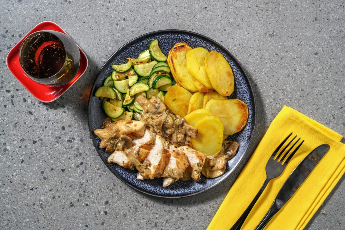 Filet de poulet en sauce crémeuse à la moutarde