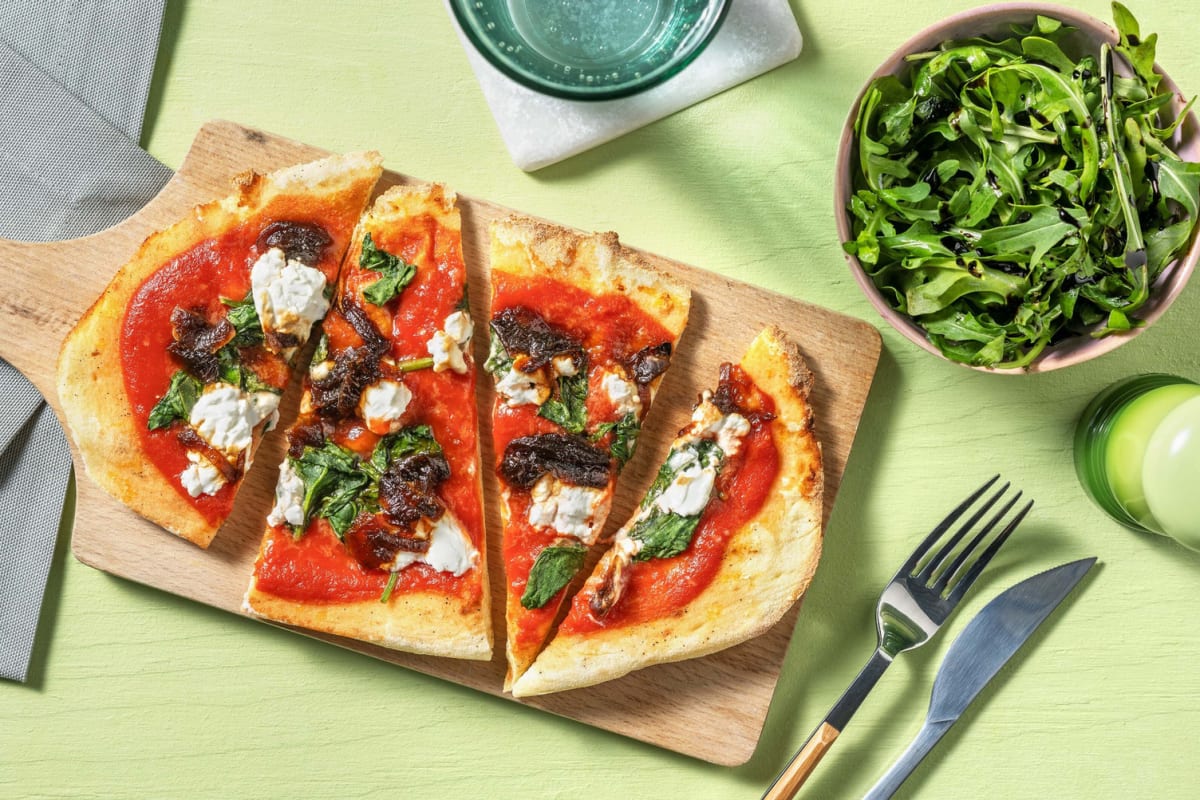 Baked Goat's Cheese & Caramelised Onion Naanizza