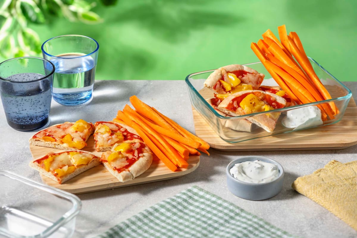 Kids' Veggie Pita Pizzas