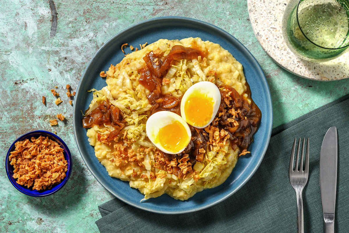 Stamppot met spitskool en kokosmelk