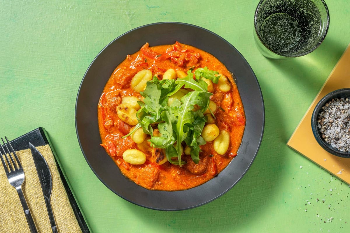 Gyllenstekt gnocchi i tomatsås