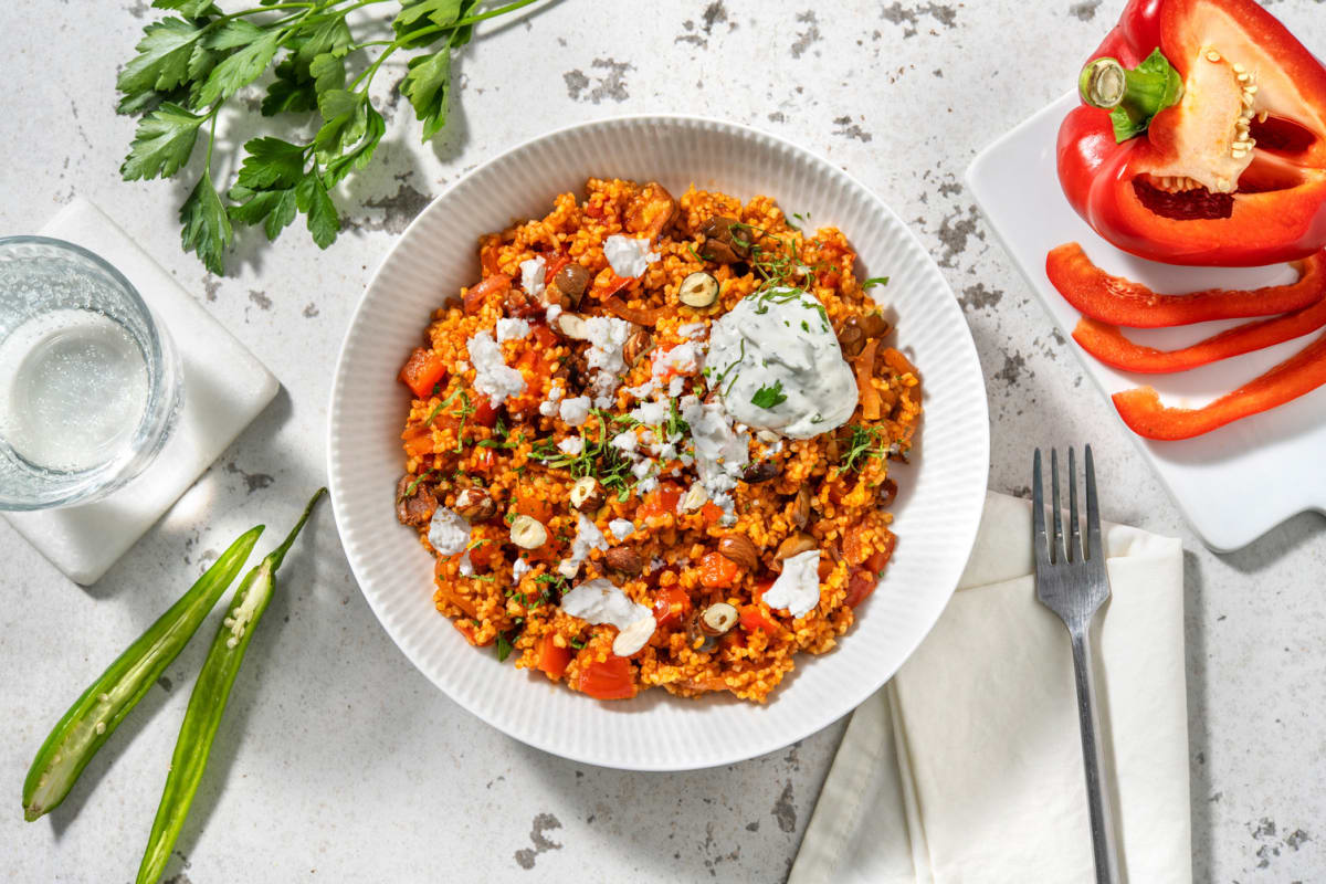 Boulgour pilaf à la libanaise & sauce yaourt