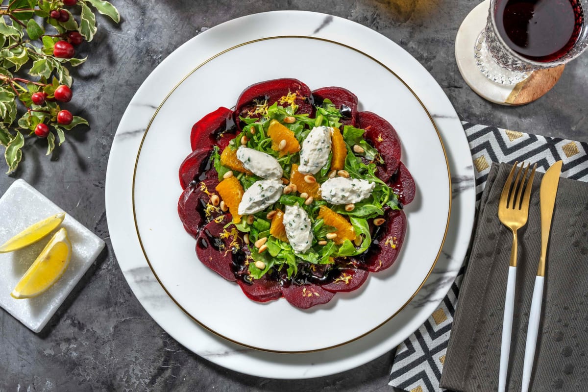 Vorspeise V: Carpaccio mit Roter Beete