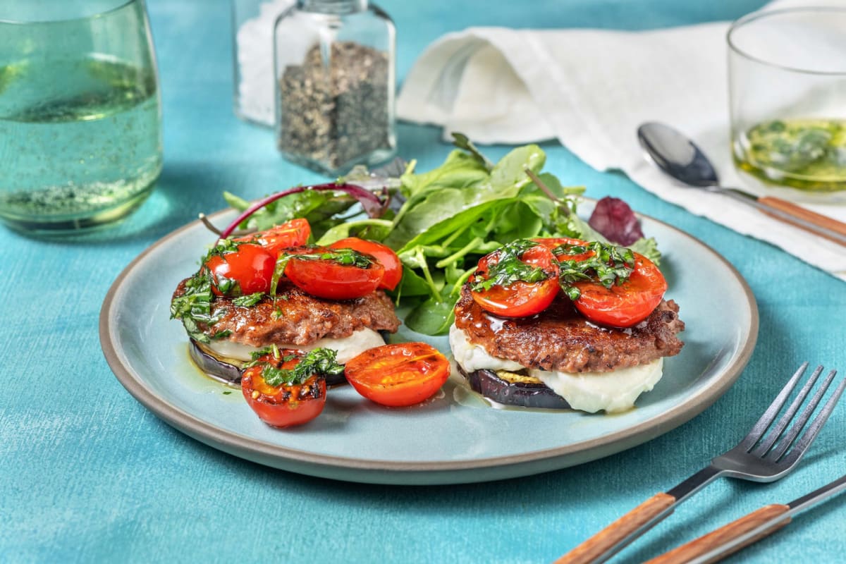 Burger vegetali con melanzane e mozzarella