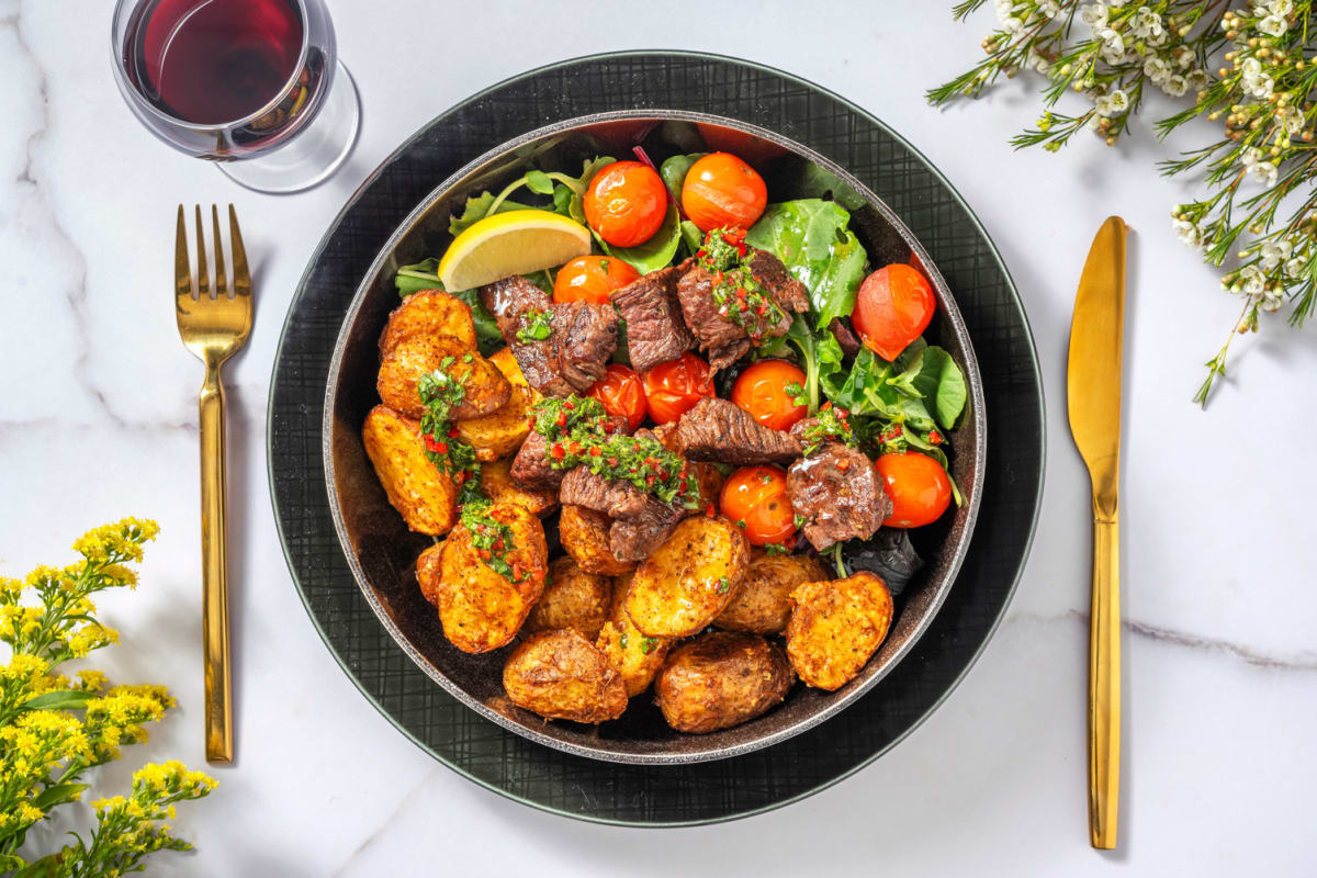 Rinderhüftsteak mit Chimichurri & Kampot-Pfeffer