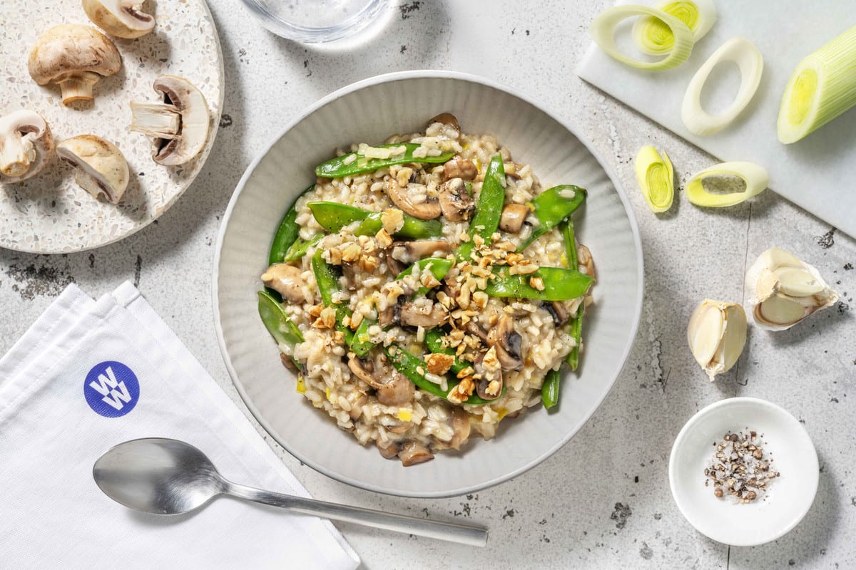 Stovetop Mushroom and Leek Risotto