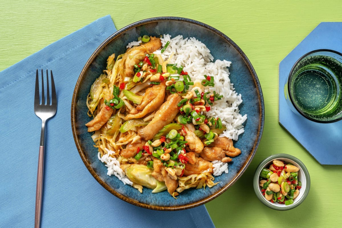 Sweet and spicy chicken stir-fry 