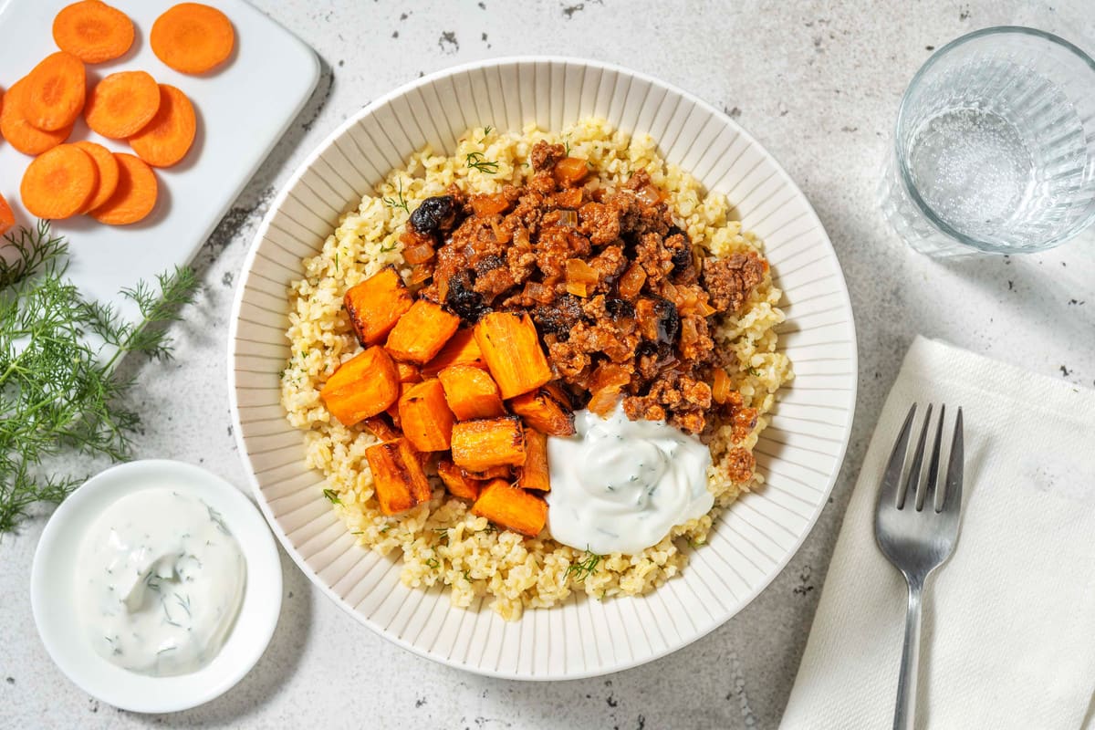 Chermoula Lamb Stew and Herby Bulgur