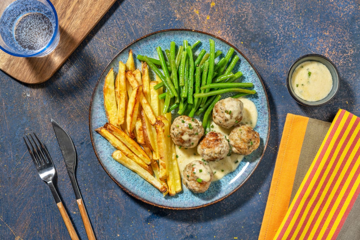 Pork Meatballs in Creamy Chive Sauce