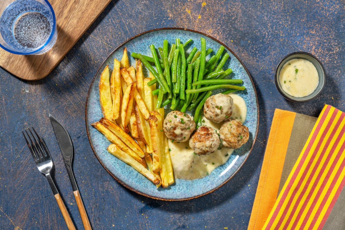 Pork Meatballs in Creamy Chive Sauce