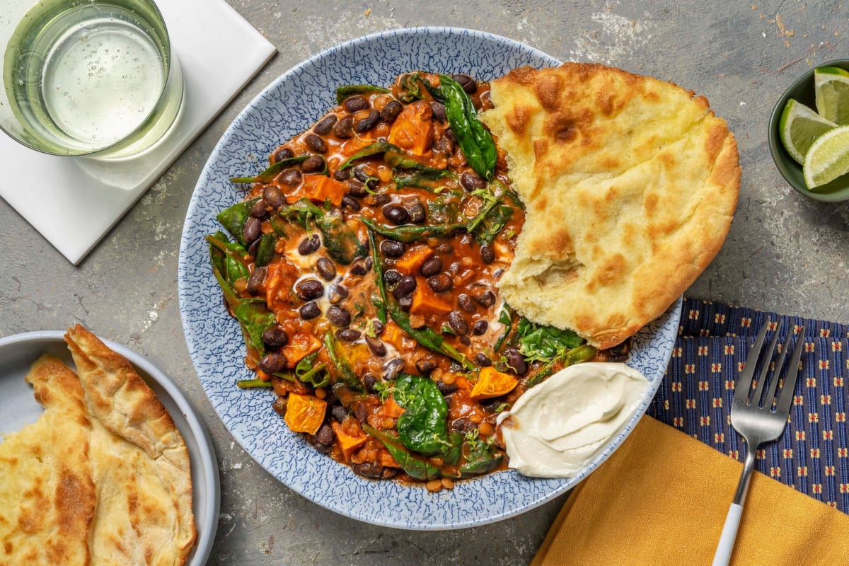 Black Bean and Red Lentil Dal