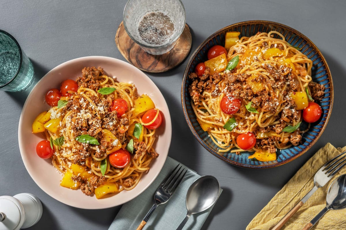 Arrabiata på blandfärs