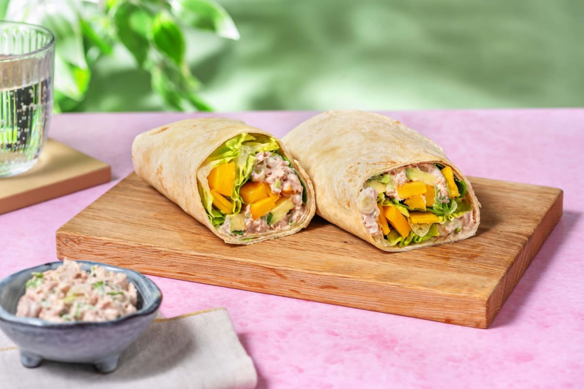 Frisse wraps met tonijn, mango en avocado