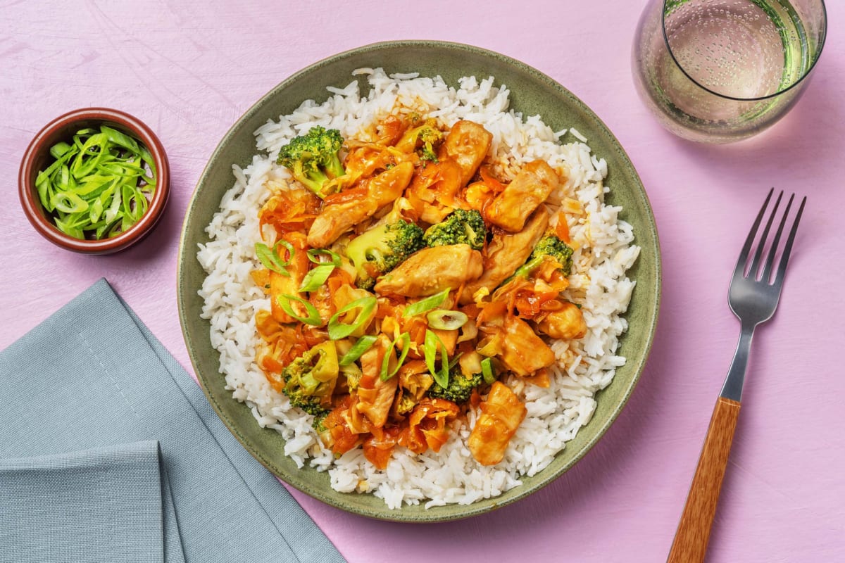 Sticky asian pork wok