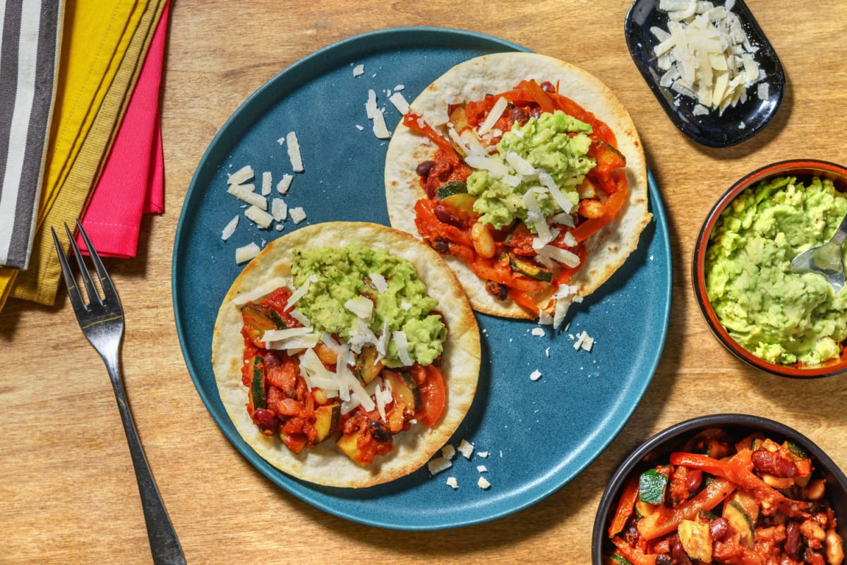 Mexican Inspired Beany Tostadas