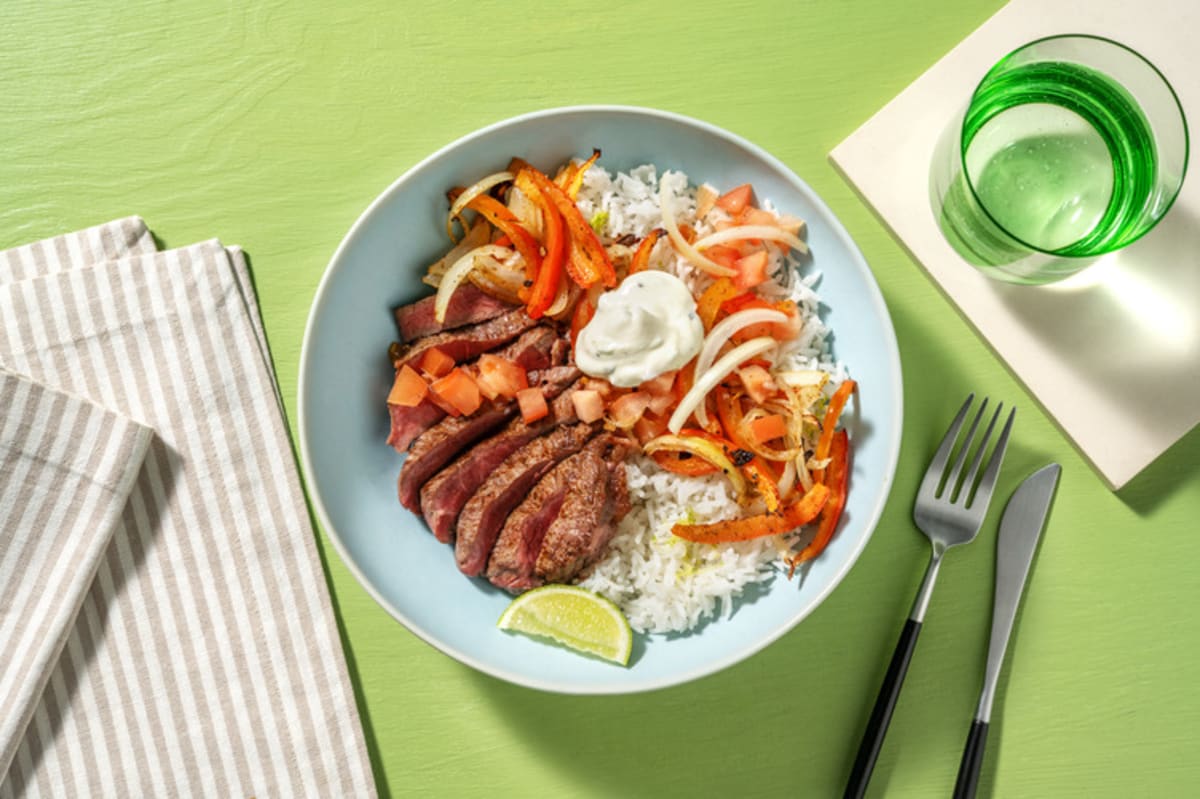 Spiced Beef Fajita Bowls