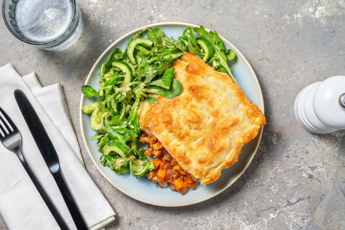 Tourte de viande hachée de bœuf et porc aux épices BBQ