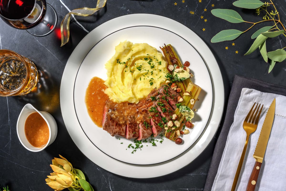 Stegt steak og skalotteløgssauce 