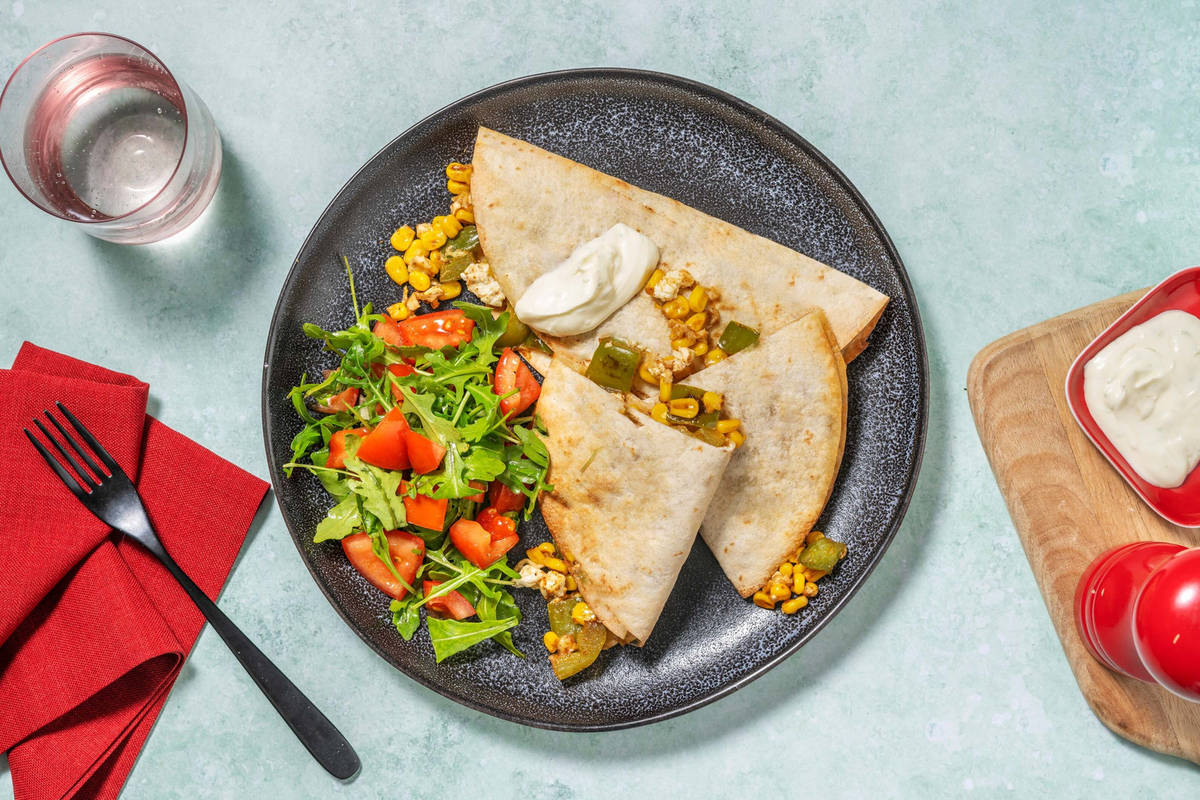 Cheesy Charred Corn and Pepper Quesadillas Recipe HelloFresh