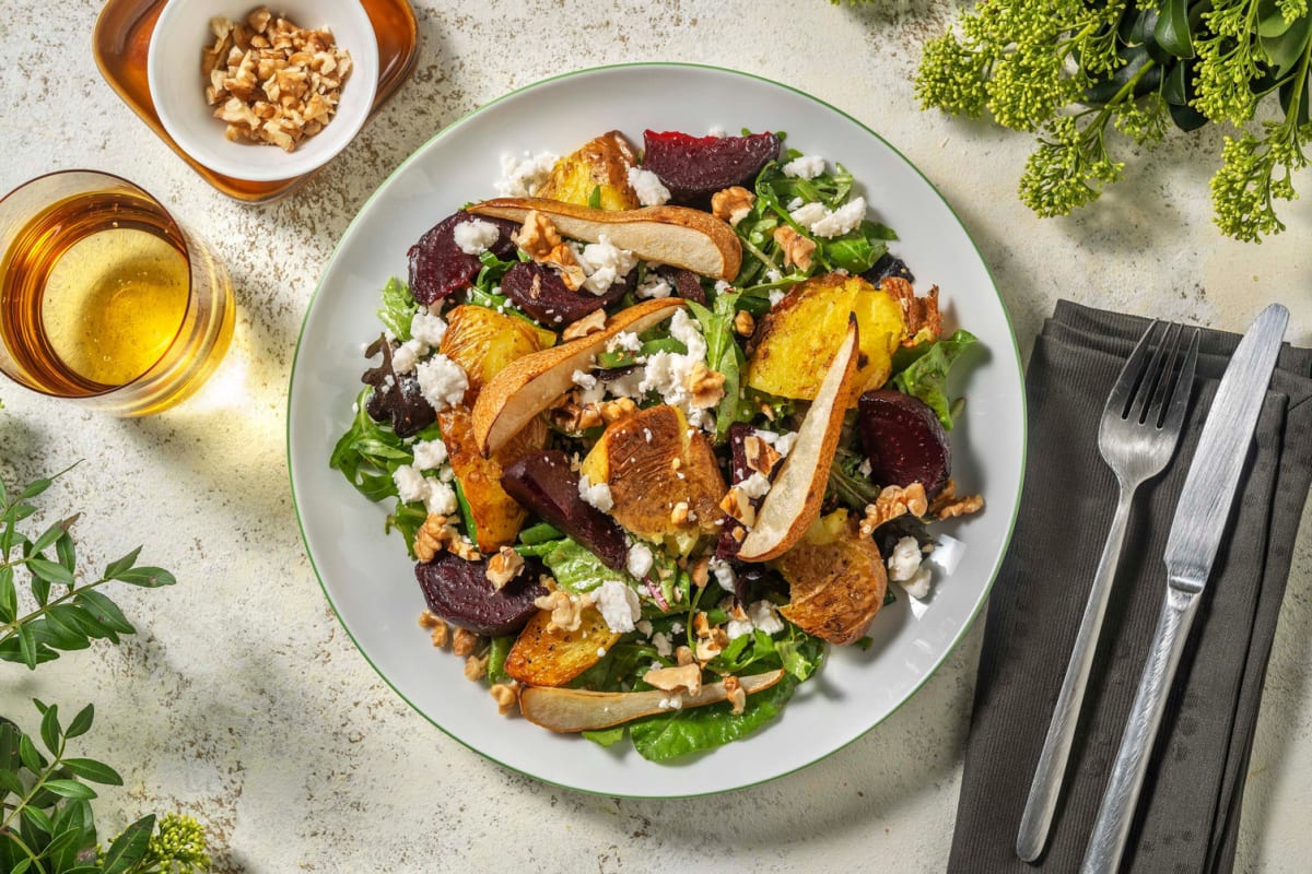 Roasted Pear, Beetroot & Goat's Cheese Salad
