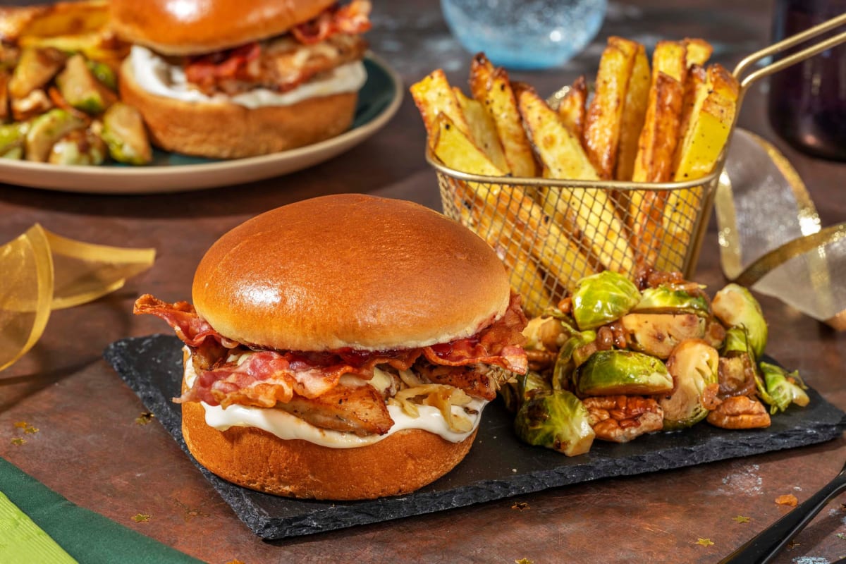 Cheesy Christmas Chicken and Bacon Burger Recipe HelloFresh