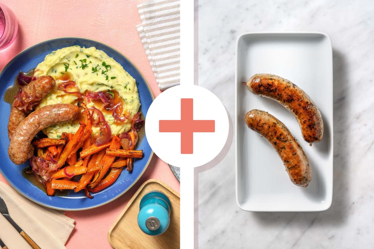 Double Cumberland Sausages and Parsley Mash