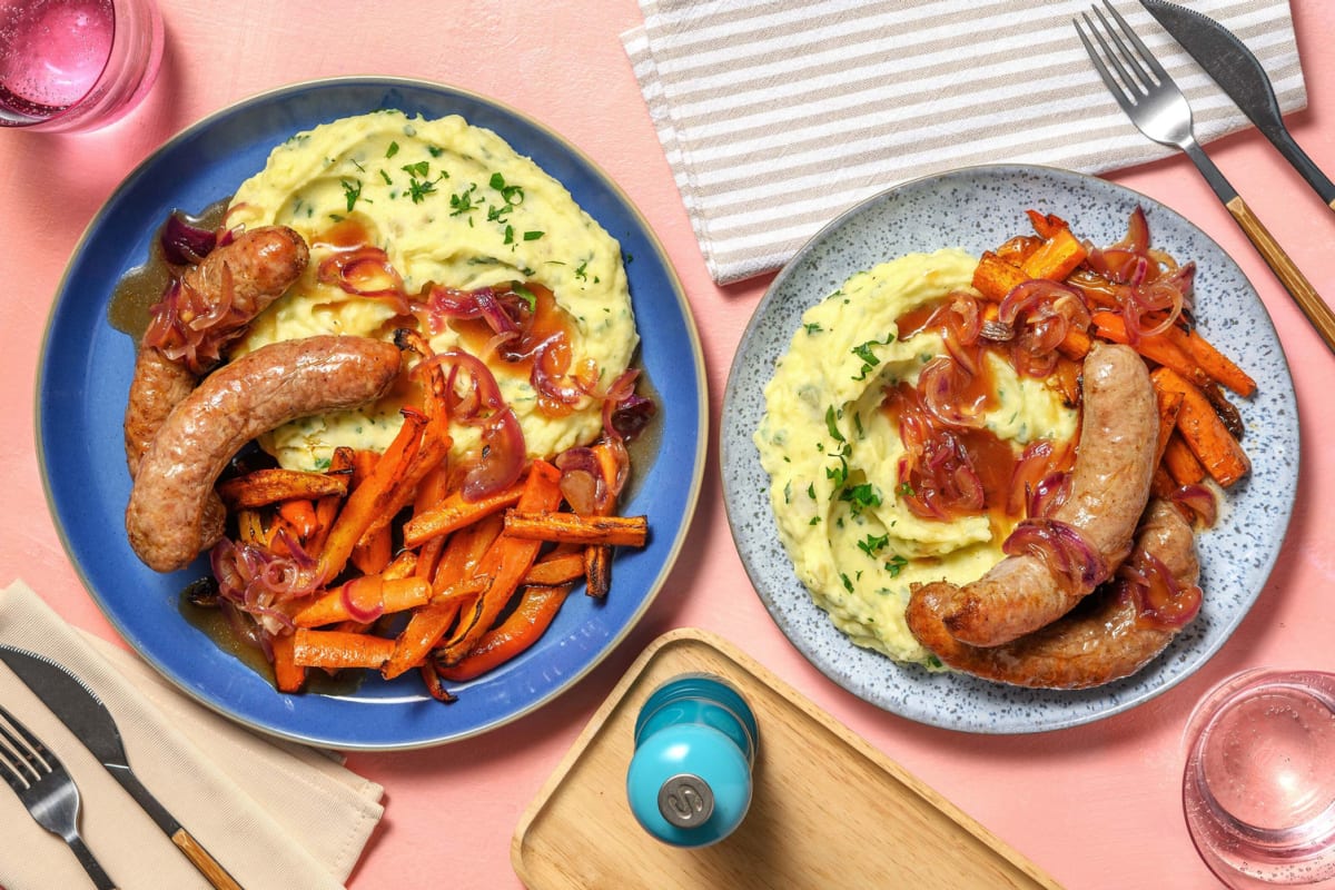 Cumberland Sausages and Parsley Mash