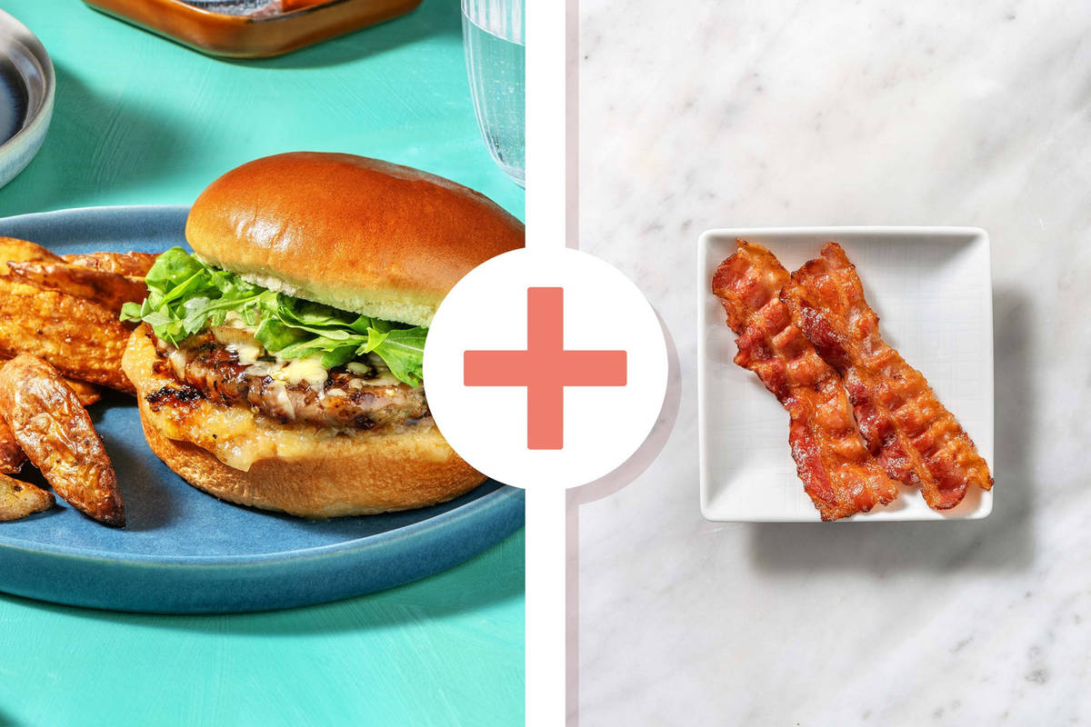 Oregano and Cranberry Sausage Streaky Bacon Burger Recipe HelloFresh