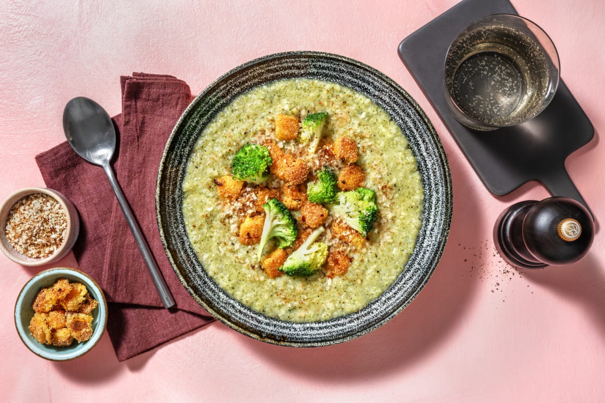 Crema di broccoli e polenta alle alici