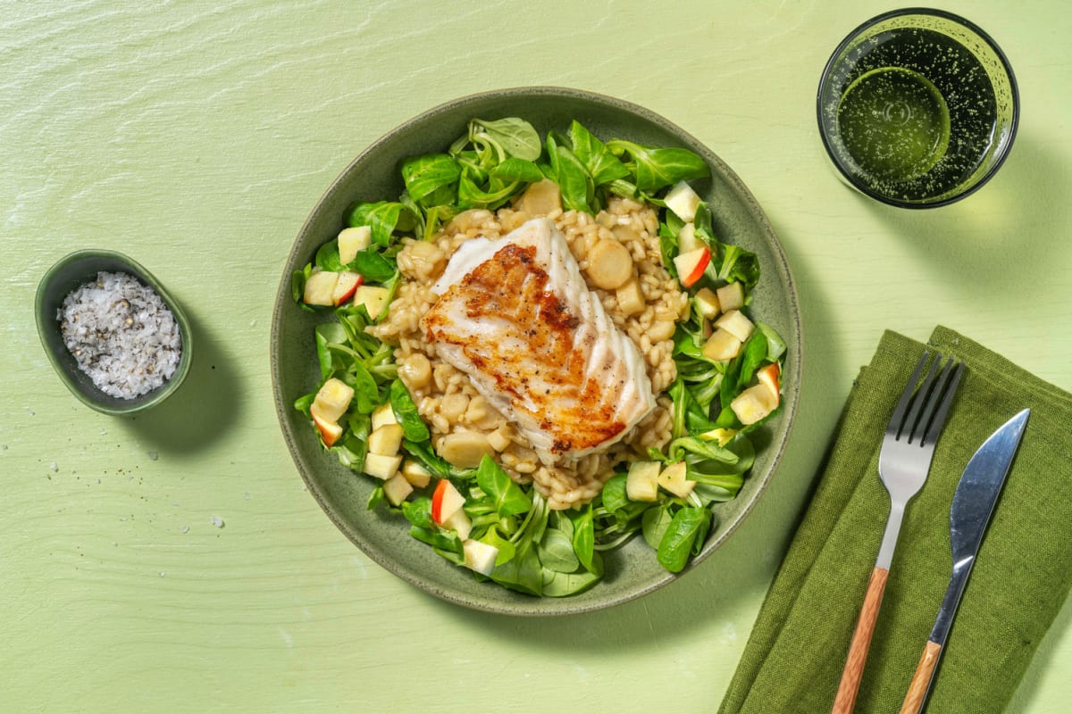 Risotto met schelvisfilet en pastinaak