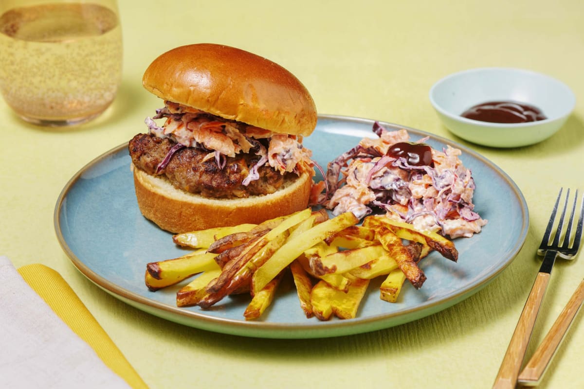 Saftig coleslawburger