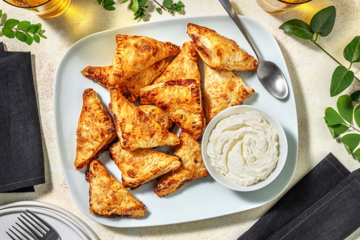 Chaussons aux pommes et crème de mascarpone au citron