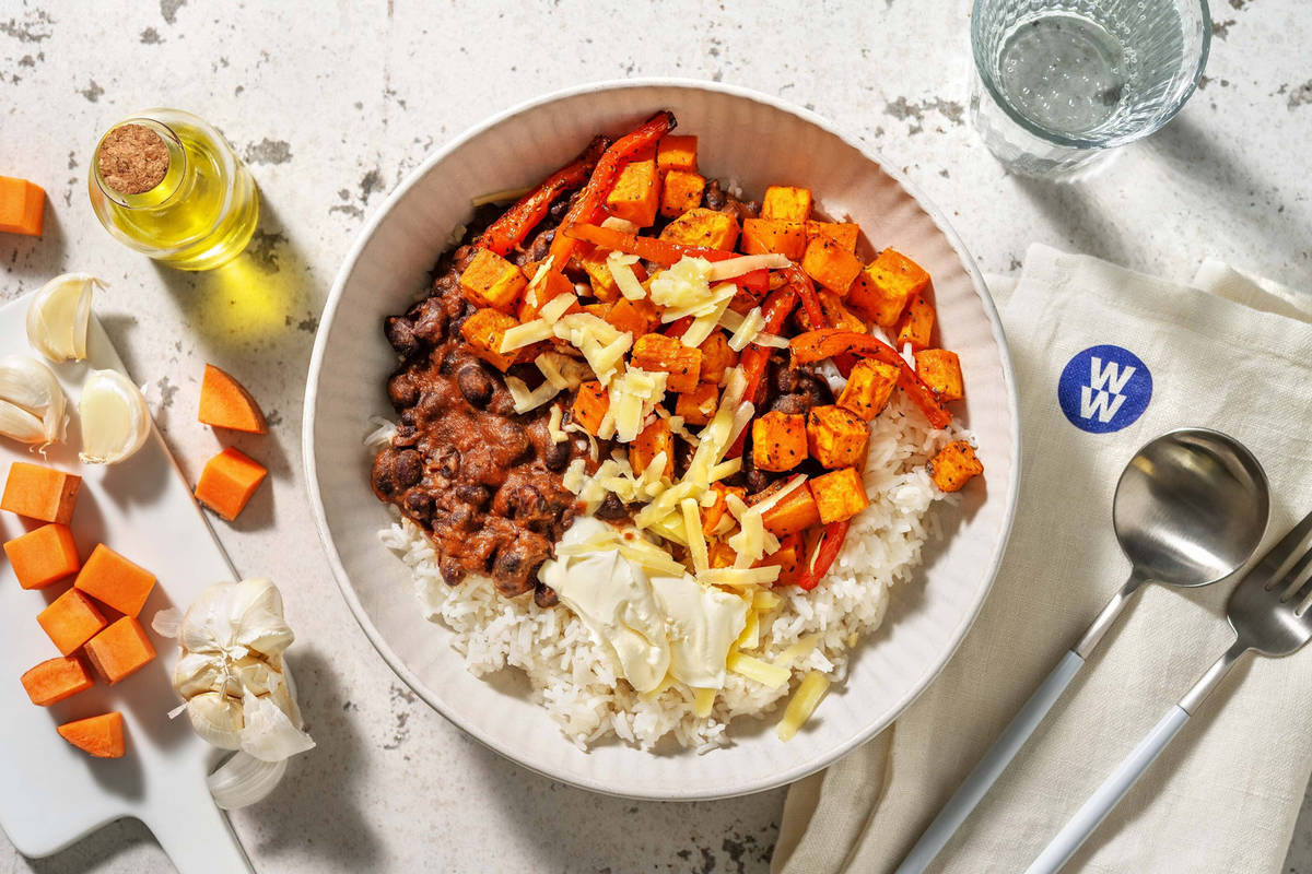 Sweet Potato and Refried Bean Burrito Bowl Recipe HelloFresh