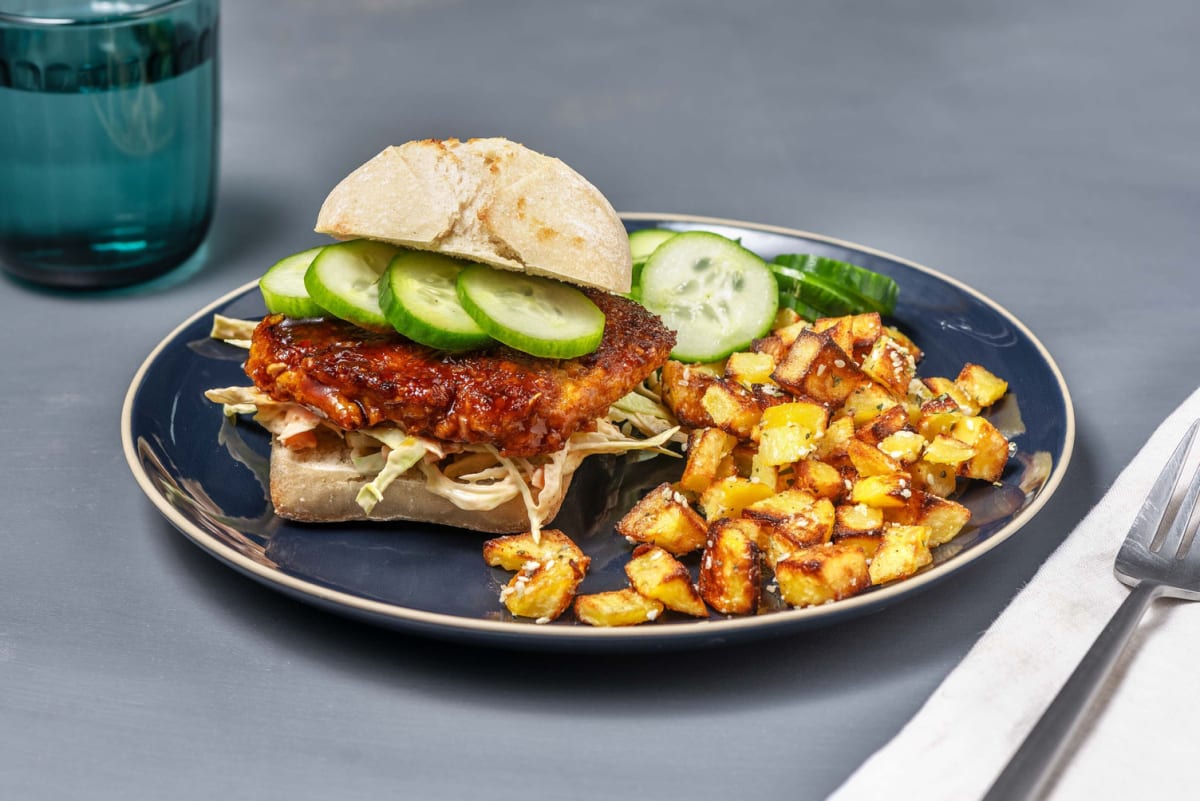 Burger végétarien en sauce au miel et teriyaki