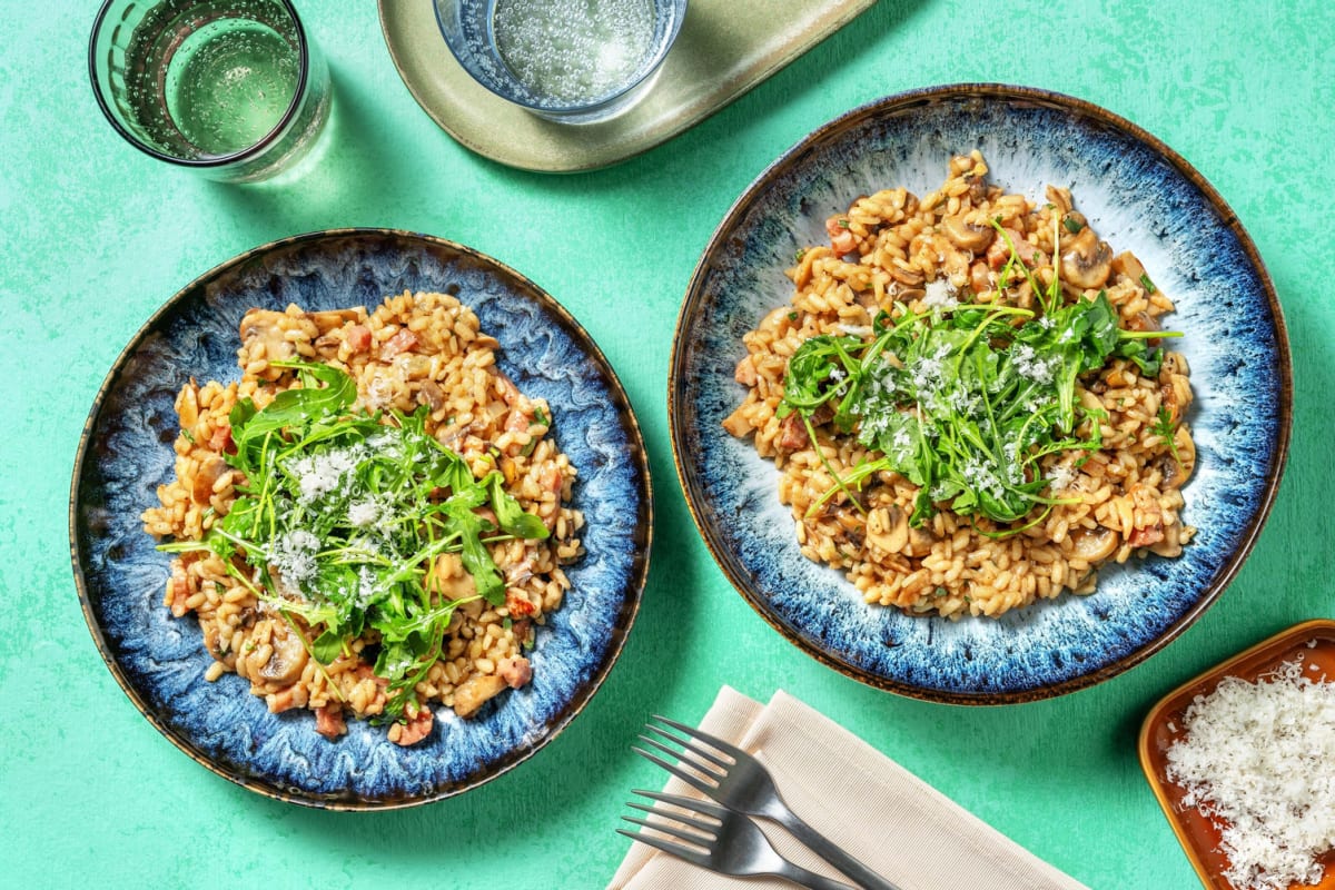 Oven-Baked Bacon & Mushroom Risotto