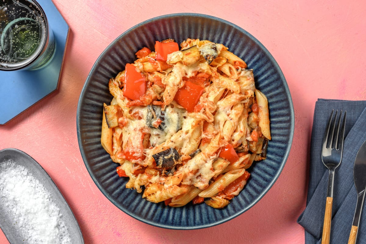 Two Cheese Ratatouille Pasta Bake