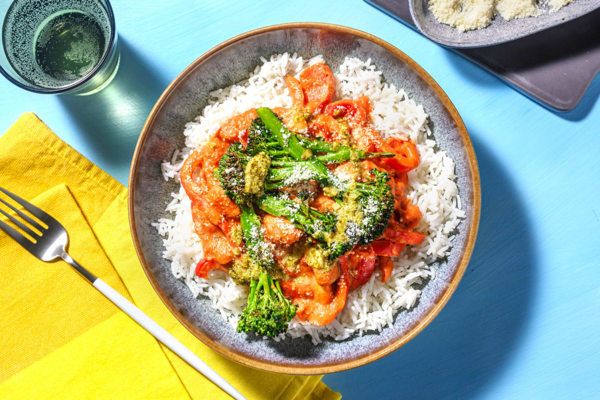 Creamy Butter Bean and Pepper Rice Bowl