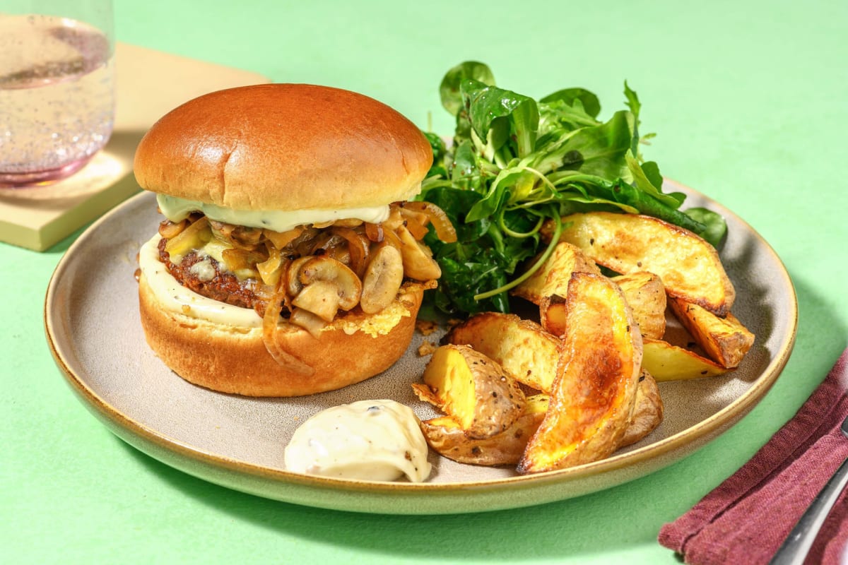 Vegetarische burger met truffelmayonaise