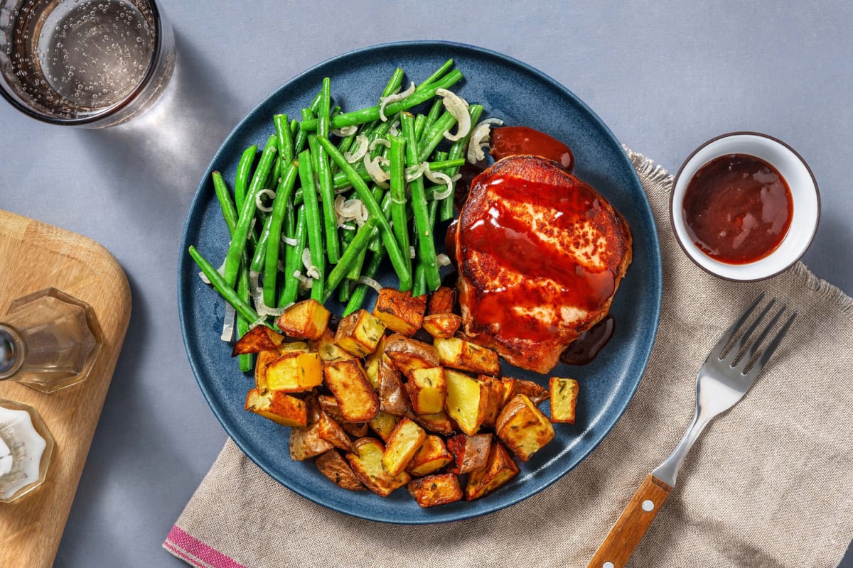 Varkensoester met aardbei-balsamicosaus