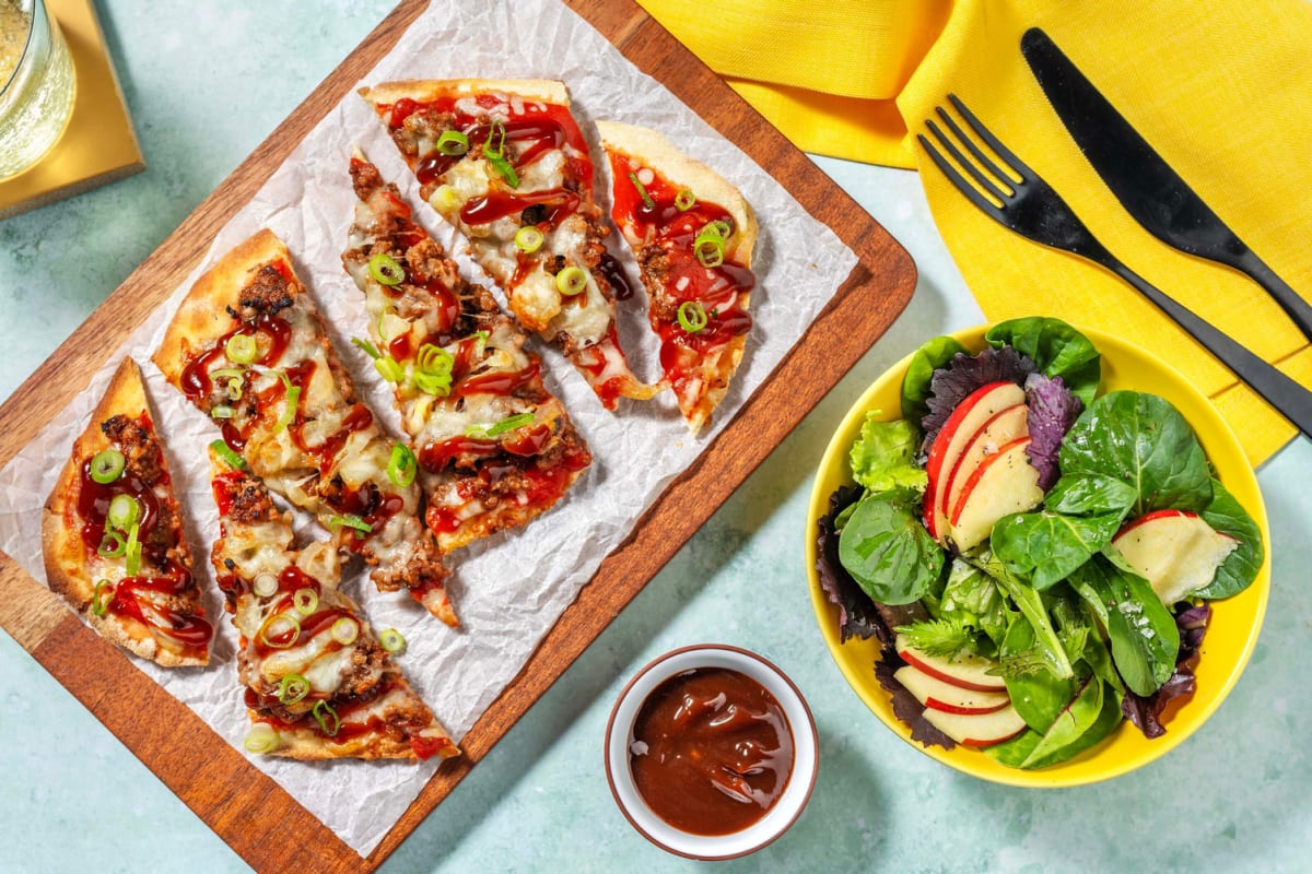 BBQ Chorizo and Mozzarella Flatbread Pizzas