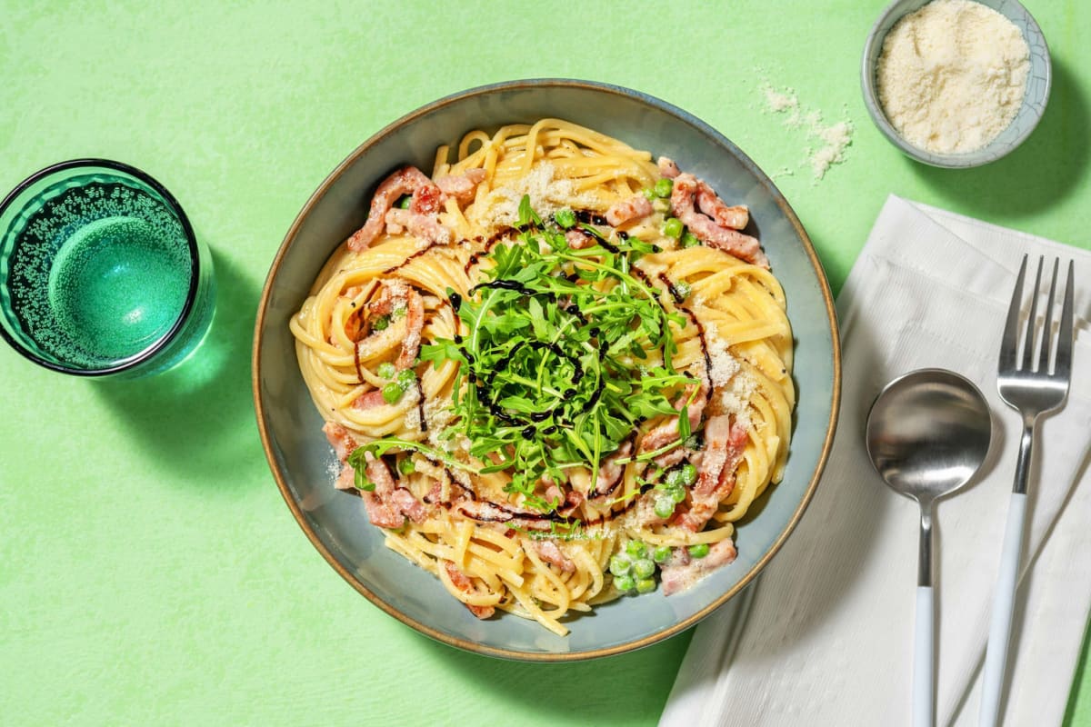 Linguine in Creamy Bacon Sauce